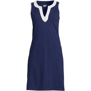Lands' End Cotton Jersey Sleeveless Swim Cover-Up Dress
